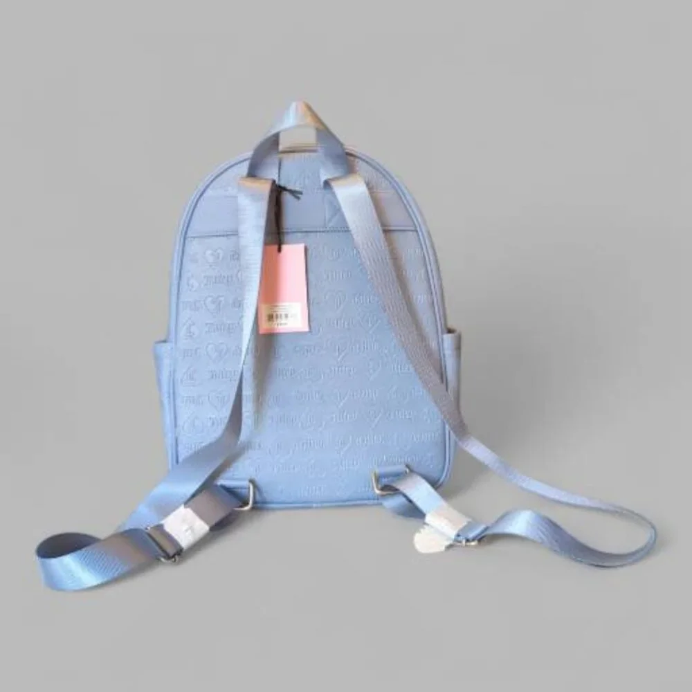NEW‎ Juicy Couture Wordplay Slate Blue Faux Leather Backpack NWT